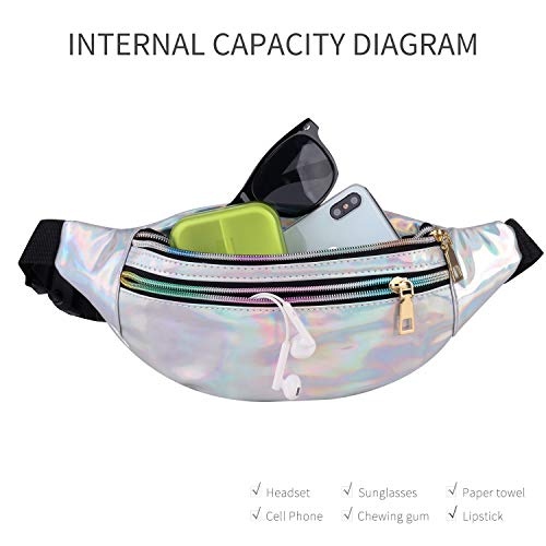 Bangcool Riñonera Plateada Mujer,Riñoneras Mujeres Running Impermeables Riñoneras Bolso Mujeres Running Bolsa De Cintura Cinturón Deportiva Bolsa para Mujeres Correr Ciclismo