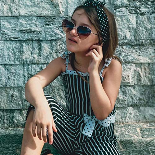 Bebe Mono Conjuntos Niñas Verano Dos Piezas Chaleco con Estampado de Rayas Camiseta y Pantalones Conjunto de Tops y Pantalones Largo Traje de Camiseta 1 año a 7 años POLP Niña