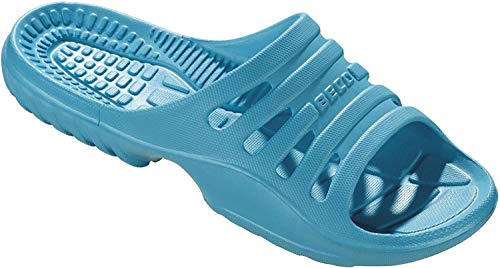 BECO Pantoletten, Badelatschen Unisex, Mules Mujer, Turquesa (Petrol 888), 38 EU