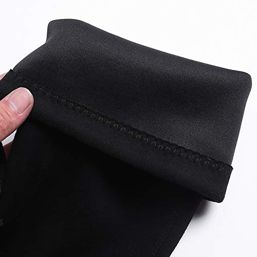 BeiaMina Mujer Clásica Tacón Ancho Botas Altas De Muslo Sin Cordones Fiesta Botas De Vestir Tacón Medio Botas sobre La Rodilla Black Talla 39 Asiática