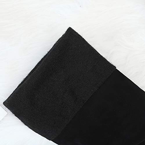 BeiaMina Mujer Elegante Tacón Bajo Botas Largas Sin Cordones Botas sobre La Rodilla Noche Fiesta Botas Altas De Muslo Punta Redonda Black Talla 35 Asiática