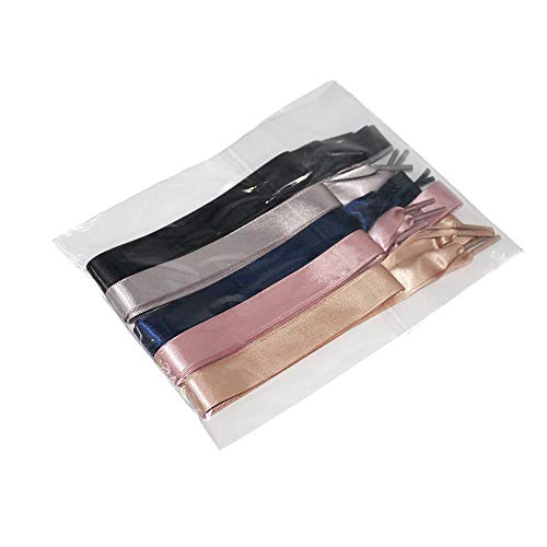 BEIFON 5 Pares 130cm x 1.9cm Cordones de Lazo Raso Zapatillas Cinta Cordones Colores Anchos Planos de Satén de Seda Mujeres y Niñas para Botas Zapatillas Deporte Zapatos de Lona Zapatos Casuales