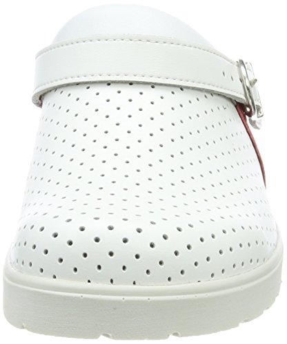 Berkemann Tec-Pro-brage Zuecos de Trabajo Unisex Adulto , Blanco (Weiß/Rot) , 37 EU