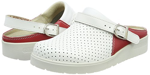 Berkemann Tec-Pro-brage Zuecos de Trabajo Unisex Adulto , Blanco (Weiß/Rot) , 37 EU
