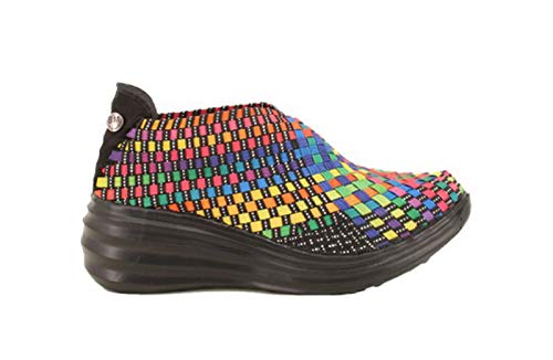 Bernie Mev Women's Rise Gem Heel Wedge - Rise Gem es un Zapatilla de cuña de 6cm de Altura, cerrrado, con Planta de Memory Foam, Suela Ultra Ligero (38 EU, Black Multi)