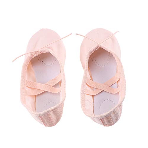 BESPORTBLE Zapatillas de Ballet para niñas niños Zapatillas clásicas de Lona con Suela Dividida Zapatos de Yoga Pisos Tamaño 28 Carne Rosa