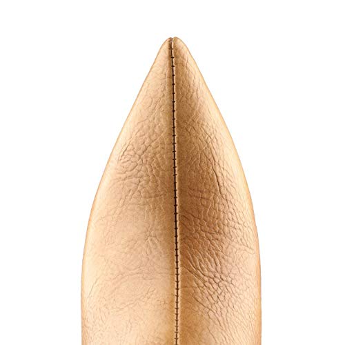 Bewinch Botas Mosqueteras Mujer, Estilete Atractivo del Muslo De Tacón Alto, Además De Terciopelo Interior De La Cremallera De La Manera Botas para La Mascarada, Fiesta, Bar,Camel,EU39