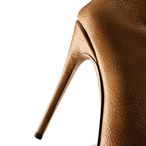 Bewinch Botas Mosqueteras Mujer, Estilete Atractivo del Muslo De Tacón Alto, Además De Terciopelo Interior De La Cremallera De La Manera Botas para La Mascarada, Fiesta, Bar,Camel,EU39