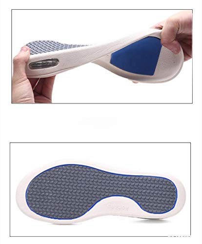 B/H Zapatos DiabéTicos para Hombre Ajustable,Zapatos Deportivos de Verano para Hombre, Zapatos con cojín de Aire Transpirable con Velcro-Blue_46