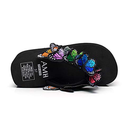 BHYDRY Mujeres Niñas Mariposa Cuñas Florales Chanclas Sandalias Zapatillas Zapatos de Playa