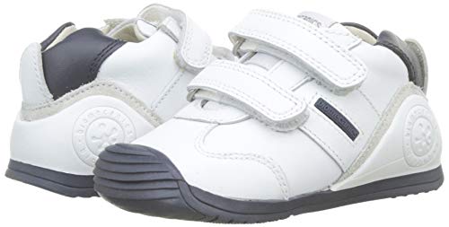 Biomecanics 151157, Zapatos de primeros pasos Unisex Bebés, Blanco (Blanco/Azul/Sauvage), 24 EU