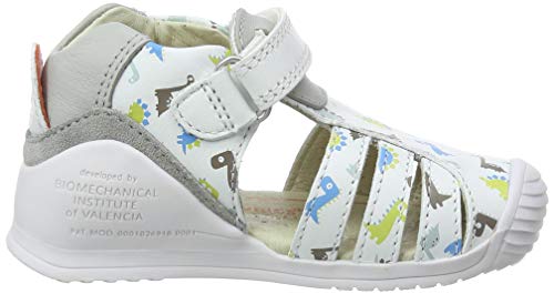 Biomecanics 202152, Sandalias para Niños, Blanco (Blanco Y Dinos (Sauvage Y Estampado) Paprika), 20 EU