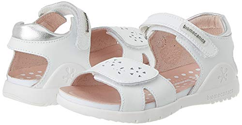 Biomecanics 202166, Sandalias con Punta Abierta Niña, Blanco (Blanco (Sauvage)) C, 25 EU