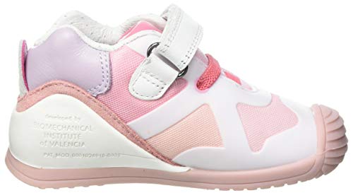 Biomecanics 212152-C, Zapatillas Niñas, Blanco Y Rosa (Rejilla), 19 EU