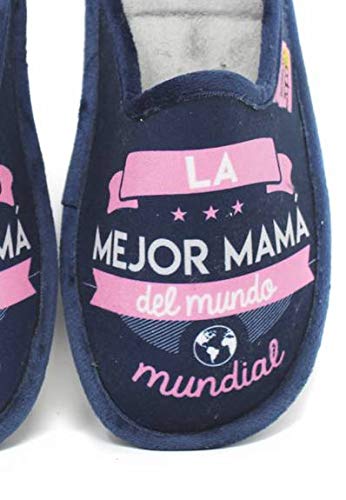 BioRelax - Zapatillas Mujer La Mejor mamá del Mundo - Azul, 39