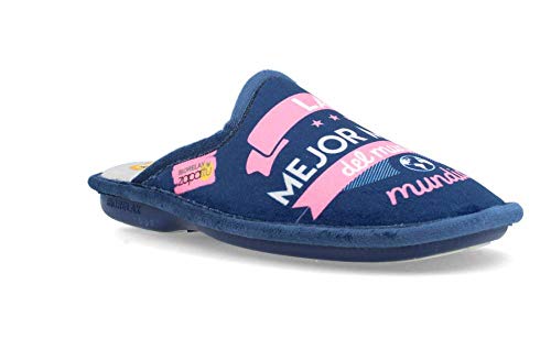 BioRelax - Zapatillas Mujer La Mejor mamá del Mundo - Azul, 39