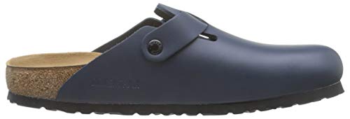 Birkenstock Boston, Zuecos de piel natural Unisex, Azul, 42 EU