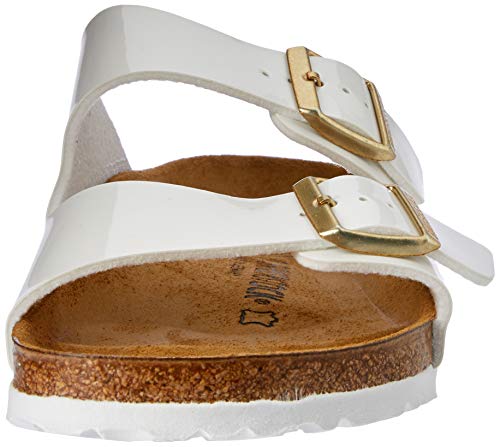 Birkenstock Classic Arizona Birko-Flor, Zuecos Mujer, Color Blanco Lacado, 38 EU