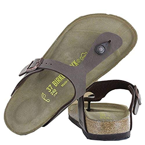 Birkenstock Gizeh Birko-Flor Nubuck, Chanclas para Mujer, Marrón (Mocca Nubuk), 38 EU