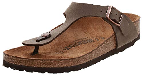 Birkenstock Gizeh Birko-Flor Nubuck, Chanclas para Mujer, Marrón (Mocca Nubuk), 38 EU