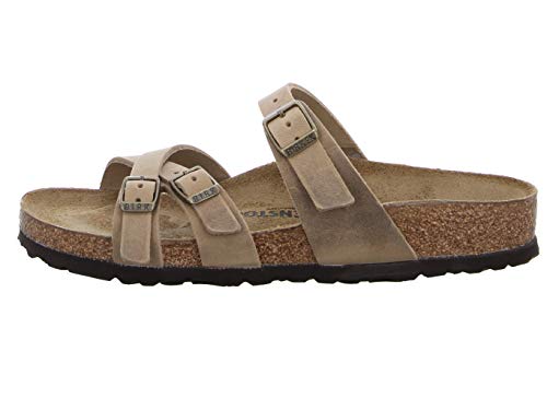 BIRKENSTOCK Sandalias para mujer Gizeh Cuir Gras, trenzadas Habana, color Marrón, talla 37 EU Schmal