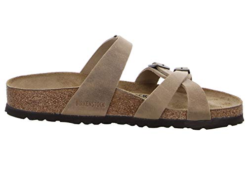 BIRKENSTOCK Sandalias para mujer Gizeh Cuir Gras, trenzadas Habana, color Marrón, talla 37 EU Schmal