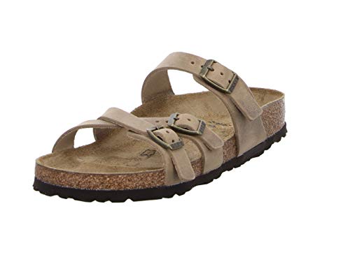 BIRKENSTOCK Sandalias para mujer Gizeh Cuir Gras, trenzadas Habana, color Marrón, talla 37 EU Schmal