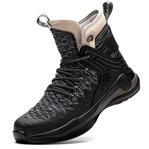 Blueskyli Zapatos de seguridad S3 para hombre y mujer, ligeros, transpirables, zapatos de seguridad, con puntera de acero, tallas 37-48, color Gris, talla 44 EU