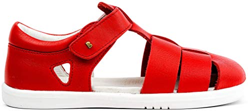 Bobux Kid+ Tidal Closed Sandal_Expertos Caminantes - Sandalias cangrejeras de niño Bobux de Piel (Red, Numeric_27)