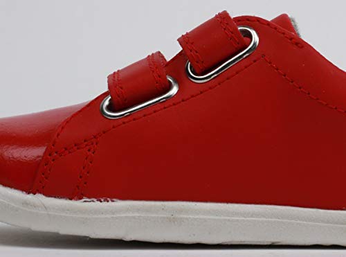 Bobux Step Up Grass Court Waterproof Trainer_Primeros Pasos - Un Casual de Piel, Cierre Velcro, Suela Flexible, Forro de algodón (Red, Numeric_19)