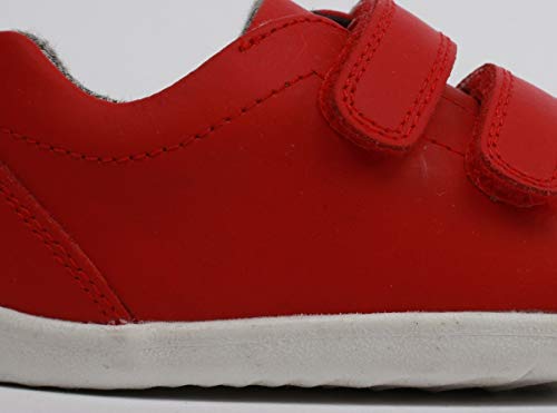 Bobux Step Up Grass Court Waterproof Trainer_Primeros Pasos - Un Casual de Piel, Cierre Velcro, Suela Flexible, Forro de algodón (Red, Numeric_19)