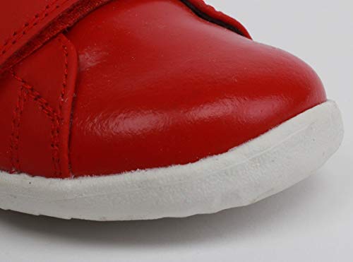 Bobux Step Up Grass Court Waterproof Trainer_Primeros Pasos - Un Casual de Piel, Cierre Velcro, Suela Flexible, Forro de algodón (Red, Numeric_19)