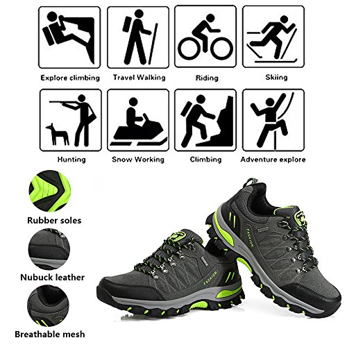 BOLOG Zapatos de Senderismo para Hombre Zapatos de Low Rise Trekking Ocio al Aire Libre y Deportes Zapatillas de Running Trekking de Escalada Zapatos de Montaña Mujer,Gris Oscuro,EU40