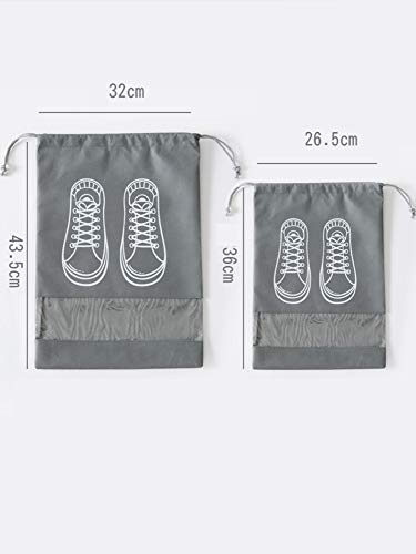 Bolsa De Zapatos De Viaje Bolsa De Almacenamiento De La Ventana Transparente Bolsa De Polvo Haz De Casa Bolsa De Zapatos Conjunto De 10 Piezas,Grey Printing - 5 De 5