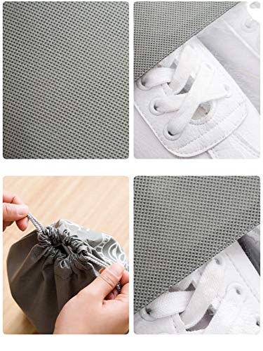 Bolsa De Zapatos De Viaje Bolsa De Almacenamiento De La Ventana Transparente Bolsa De Polvo Haz De Casa Bolsa De Zapatos Conjunto De 10 Piezas,Grey Printing - 5 De 5