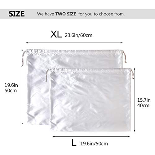 Bolsas de Almacenamiento de Franela de algodón 100% con Bolsa de cordón para Bolsos, Carteras, Libros de Bolsillo, Zapatos, Botas, Juego de 2