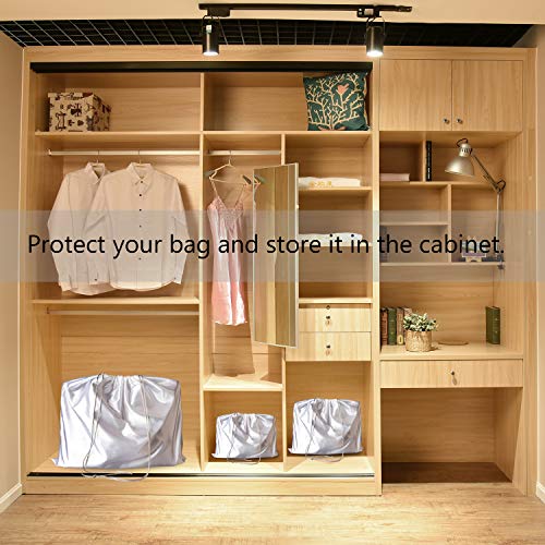 Bolsas de Almacenamiento de Franela de algodón 100% con Bolsa de cordón para Bolsos, Carteras, Libros de Bolsillo, Zapatos, Botas, Juego de 2