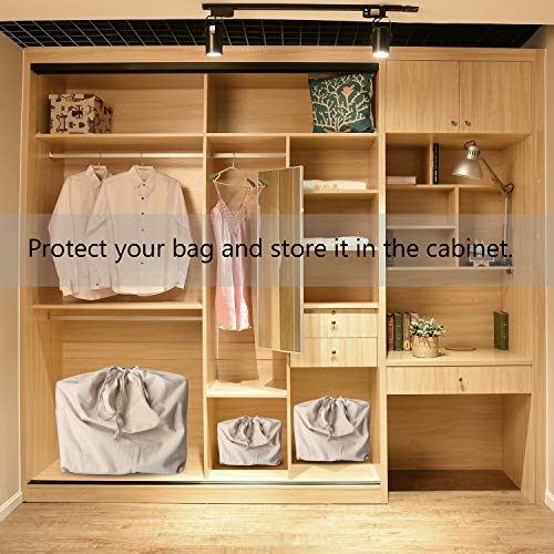 Bolsas de Almacenamiento purificadas 100% Franela de algodón con Bolsa de cordón para Bolsos, Carteras, Libros de Bolsillo, Zapatos, Botas, Juego de 2