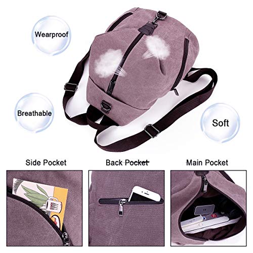 Bolso Mochila Mujer Casual Pequeña Mochilas Mujer Antirrobo, JOSEKO Señoras Bolsa de Viaje Bolsa de Escuela Bolsa Vintage Bolsa de Gran Capacidad Informal para Viajes Senderismo Regalo Mujer