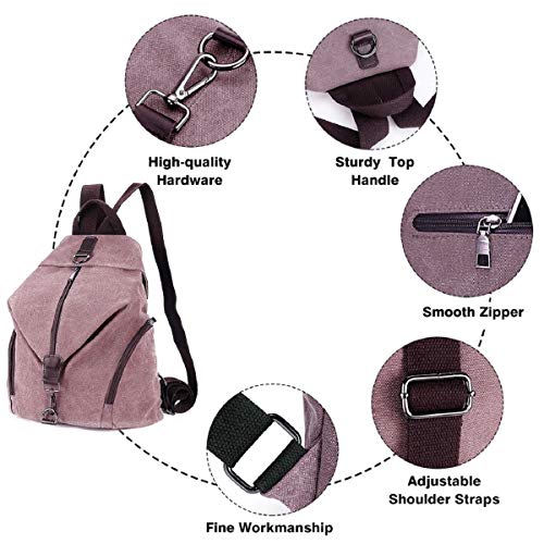 Bolso Mochila Mujer Casual Pequeña Mochilas Mujer Antirrobo, JOSEKO Señoras Bolsa de Viaje Bolsa de Escuela Bolsa Vintage Bolsa de Gran Capacidad Informal para Viajes Senderismo Regalo Mujer