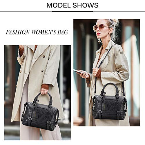 Bolsos de Mujer Retro Bolso Señora Tote, JOSEKO Bolso de Hombro de Cuero Mensajero Bolso Bandolera Bolsillos de Compras Elegantes de la Señora Trabajo Diario Vida Navidad y Fiesta