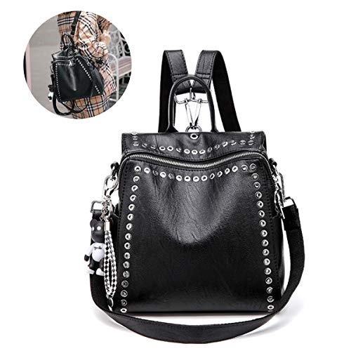 Bolsos Mochila Mujer Antirrobo Bolso de Hombro, JOSEKO Mochila de Piel Cuero Casual Mochilas Vestir Impermeable Bolsa Bandolera con Práctico Toma De Auriculares para Compras Viaje Gran Capacidad