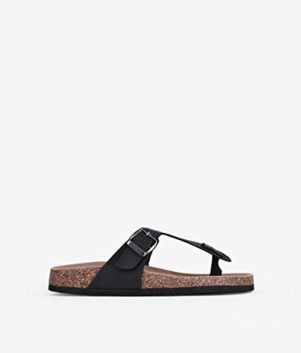 BOSANOVA Sandalias Negras Planas Bio para Mujer Negro 36