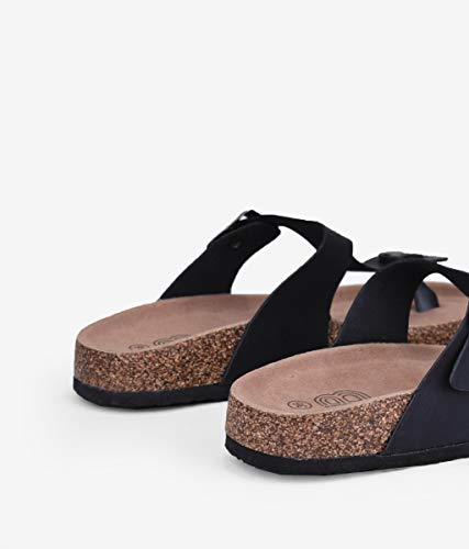 BOSANOVA Sandalias Negras Planas Bio para Mujer Negro 36