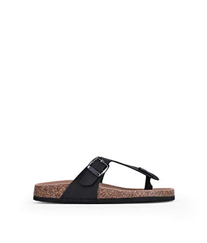 BOSANOVA Sandalias Negras Planas Bio para Mujer Negro 36