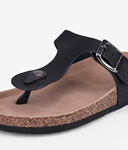 BOSANOVA Sandalias Negras Planas Bio para Mujer Negro 36