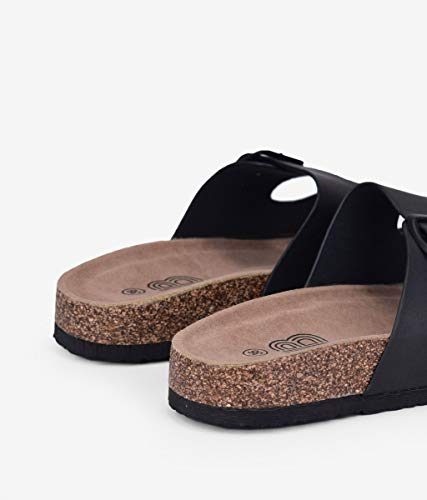 BOSANOVA Sandalias Negras Planas para Mujer Negro 41