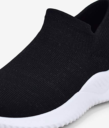 BOSANOVA Zapatillas Estilo calcetín confeccionadas en Material Textil elástico con Suela de Volumen Blanca. Cierre elástico. Negro 39