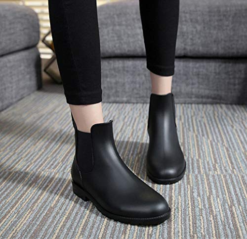 Bota Agua Mujer Hombre Chelsea Jardín Trabajo Lluvia Tobillo Botas Festival Antideslizante Wellington Boots Negro 43