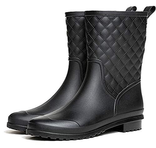 Bota Agua Mujer Hombre Chelsea Jardín Trabajo Lluvia Tobillo Botas Festival Antideslizante Wellington Boots Negro 43